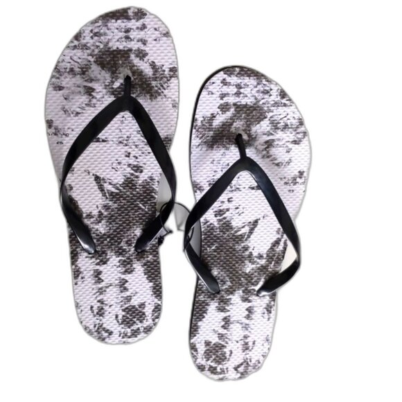 west loop Shoes - Women's West Loop Summer Beach Two Toned Black White Flip Flops Various Sizes